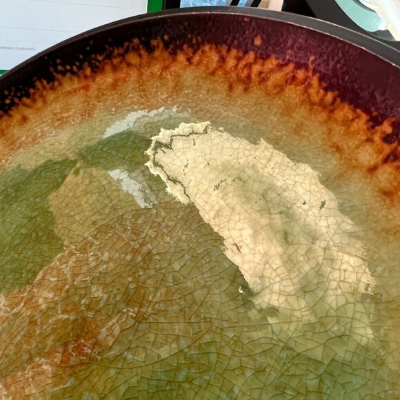 2 x Over and Back Metropolitan Stoneware Crackle Blue Green Brown Plates - Picture 15 of 16